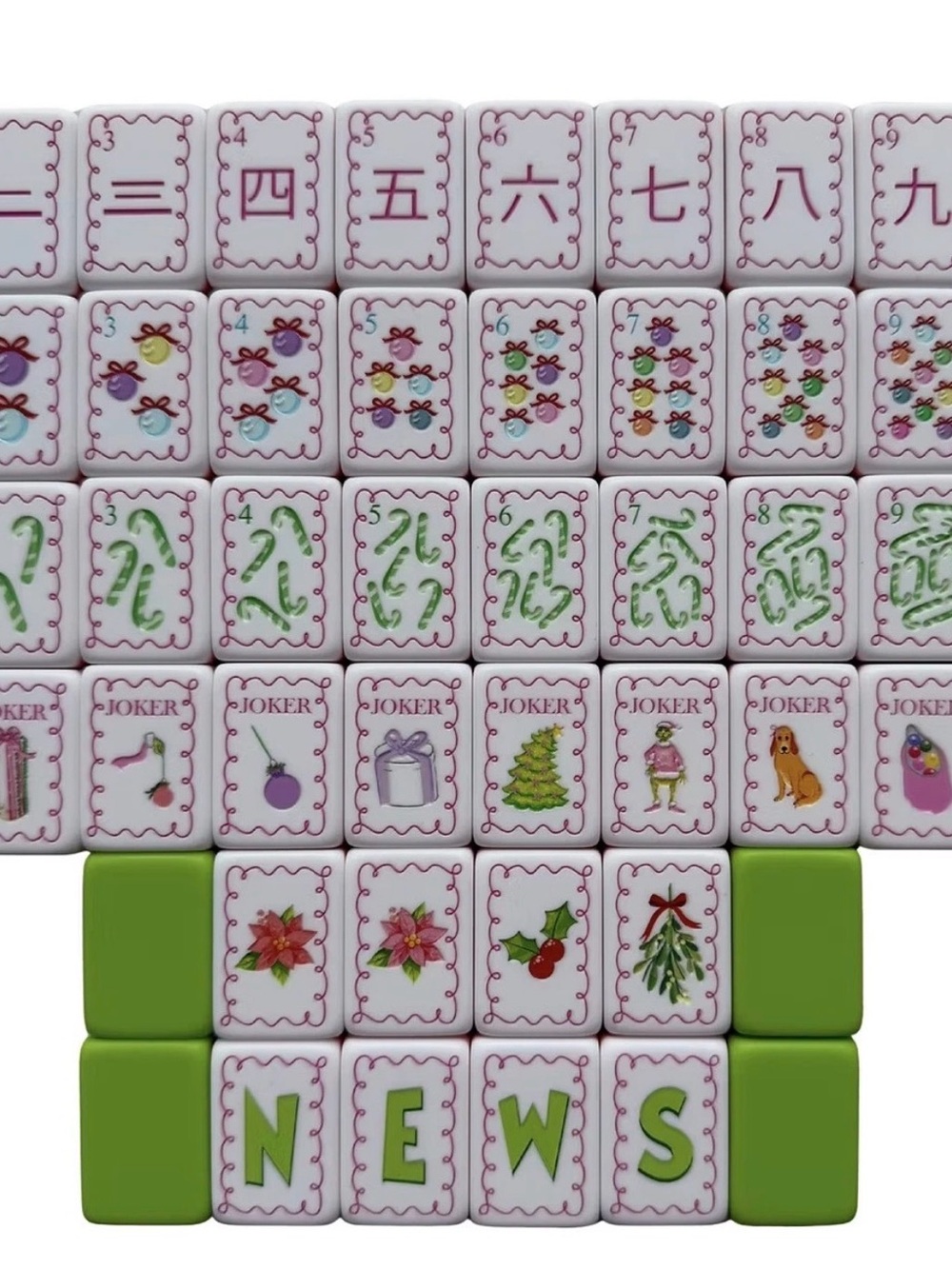New! Grinchmas American Mahjong 4-layered set Acrylic 160 tiles - Picture 5 of 6